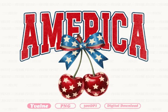 4th of July PNG America Cherry Coquette: A Sweet Blend of Patriotism and Style