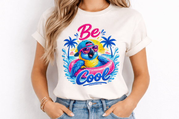 Be Cool Summer T-Shirt PNG: Tropical Design for Apparel