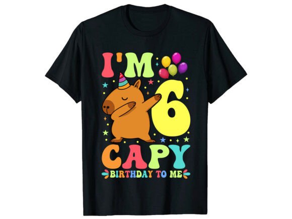 Capybara 6th Birthday T-Shirt SVG: A Complete Design Asset