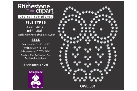 Create Sparkling Projects with Rhinestone Template Design OWL 001