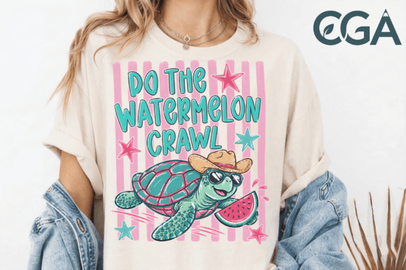 Do the Watermelon Crawl Png: A Retro Summer Design Asset