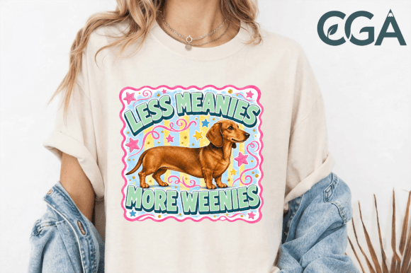 Less Meanies More Weenies: A Retro Vibe for Dog Lovers