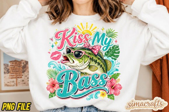 Preppy Kiss My Bass Fish Png: Your Summer Catch for Vibrant Design