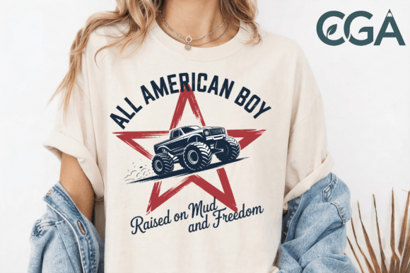 Rev Up Your Projects with the All American Boy Monster Truck PNG