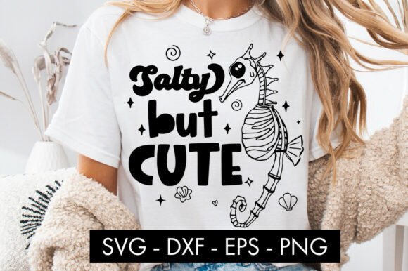 Salty but Cute Skeleton Seahorse SVG PNG: Coastal Charm