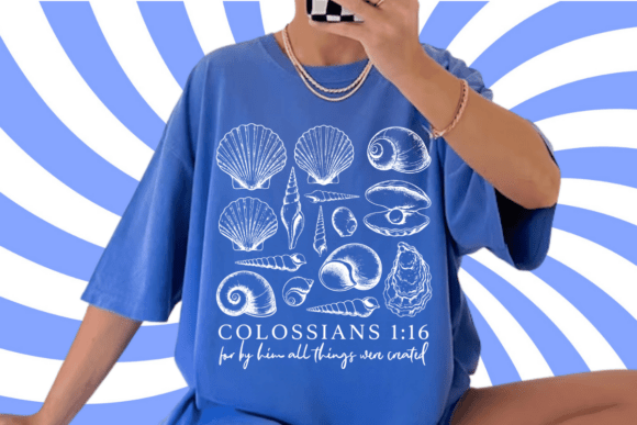 Seashell Bible Verse Shirt: Coastal Faith in Digital Design