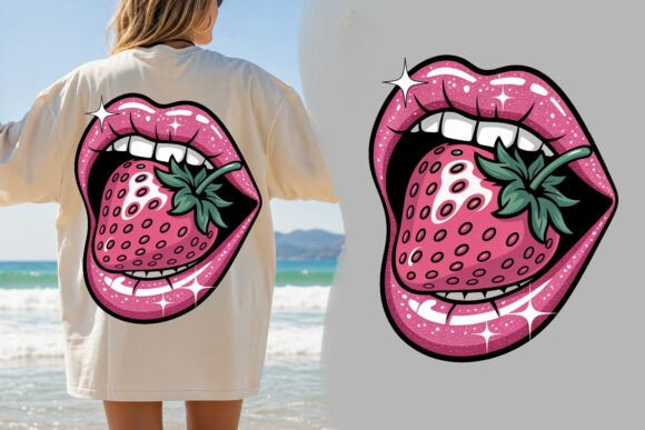 Strawberry Lips PNG: A Pop Art Graphic for Modern Creators