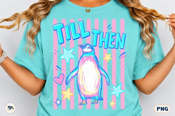Till then Penguin PNG Stripes Design: Retro Charm for Modern Projects