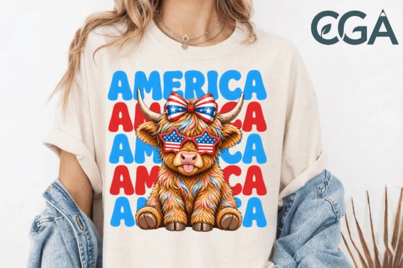Unleash Patriotic Charm: The Highland Cow Png for Summer Projects